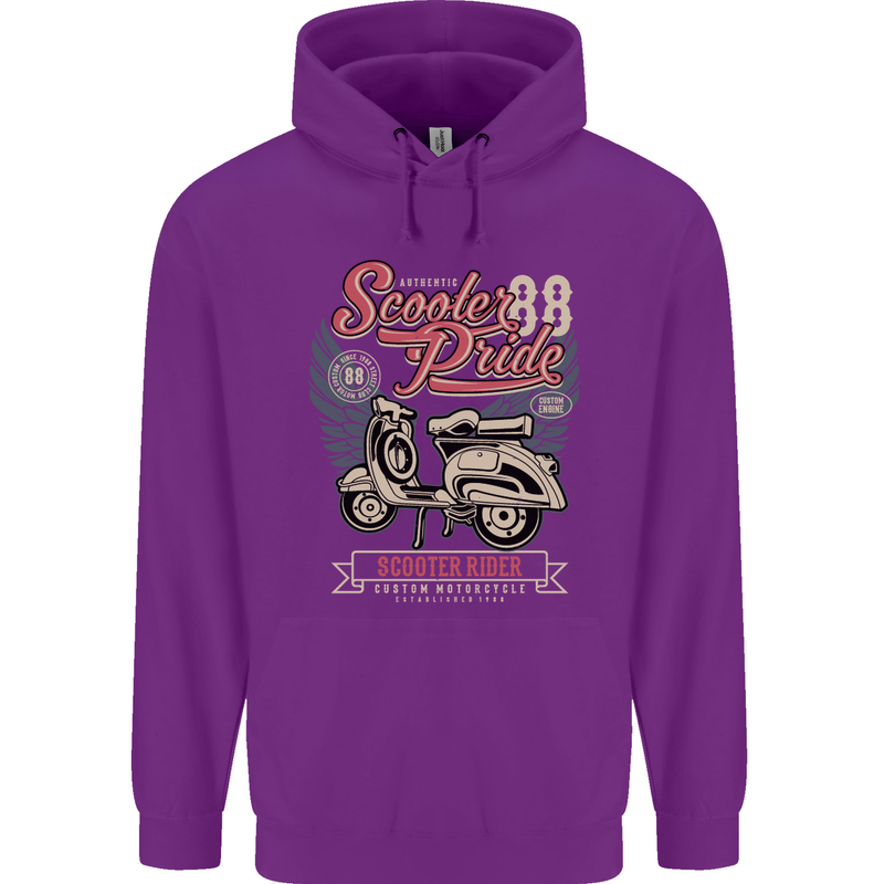 Scooter Pride 88 Motorbike Motorcycle Mens 80% Cotton Hoodie Purple