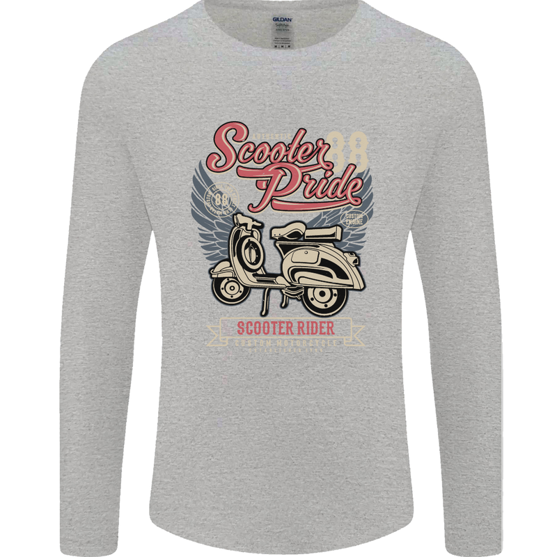 Scooter Pride 88 Motorbike Motorcycle Mens Long Sleeve T-Shirt Sports Grey