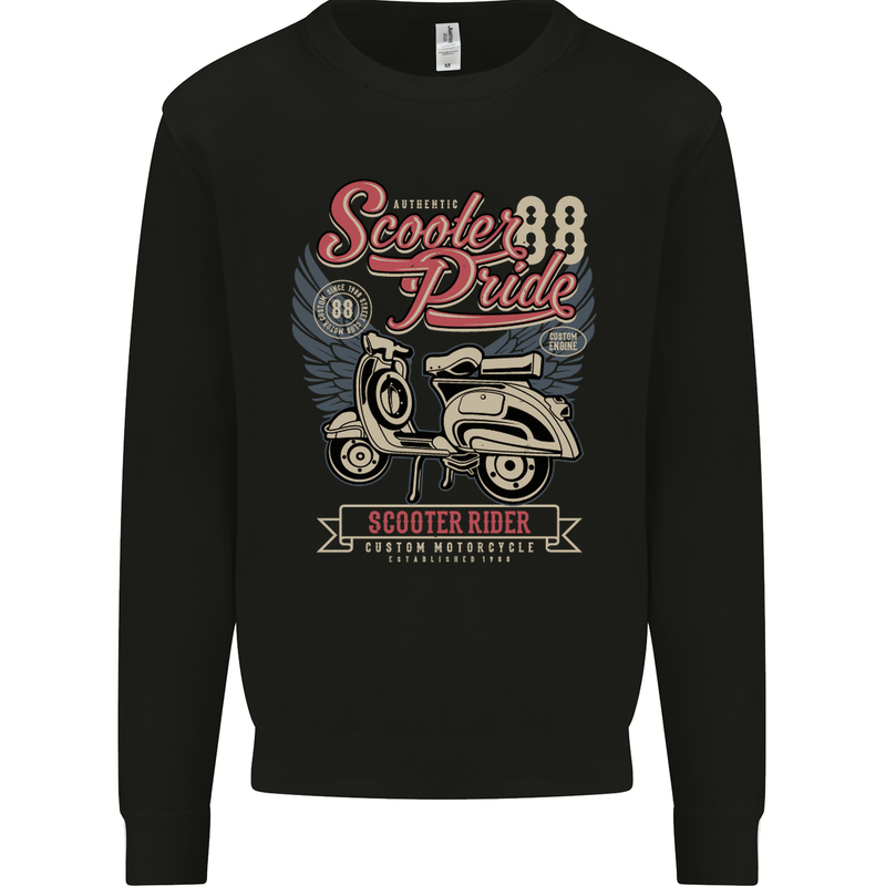 Scooter Pride 88 Motorbike Motorcycle Mens Sweatshirt Jumper Black