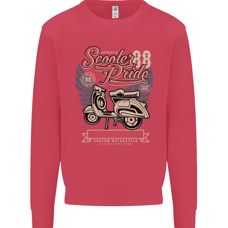 Scooter Pride 88 Motorbike Motorcycle Mens Sweatshirt Jumper Heliconia