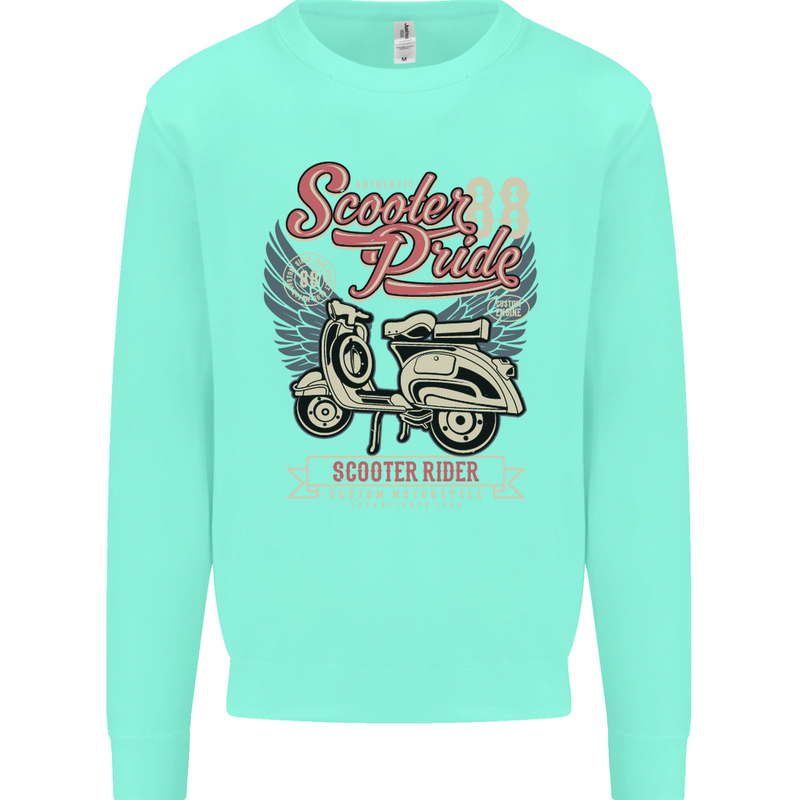 Scooter Pride 88 Motorbike Motorcycle Mens Sweatshirt Jumper Peppermint