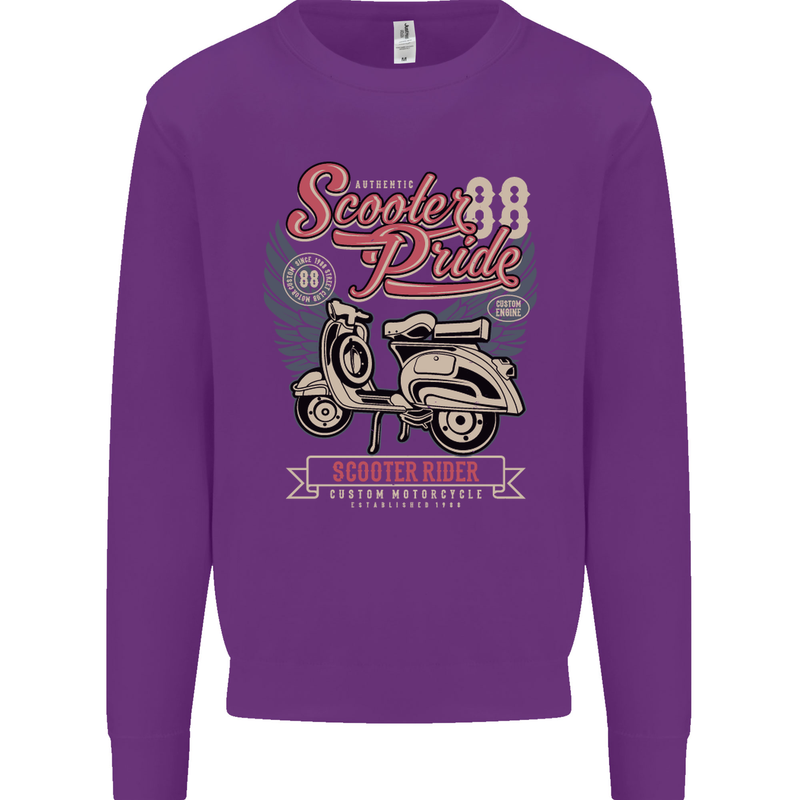 Scooter Pride 88 Motorbike Motorcycle Mens Sweatshirt Jumper Purple