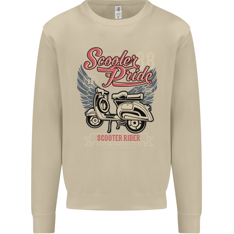 Scooter Pride 88 Motorbike Motorcycle Mens Sweatshirt Jumper Sand