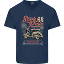 Scooter Pride 88 Motorbike Motorcycle Mens V-Neck Cotton T-Shirt Navy Blue