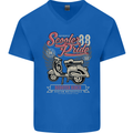 Scooter Pride 88 Motorbike Motorcycle Mens V-Neck Cotton T-Shirt Royal Blue
