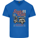 Scooter Pride 88 Motorbike Motorcycle Mens V-Neck Cotton T-Shirt Royal Blue