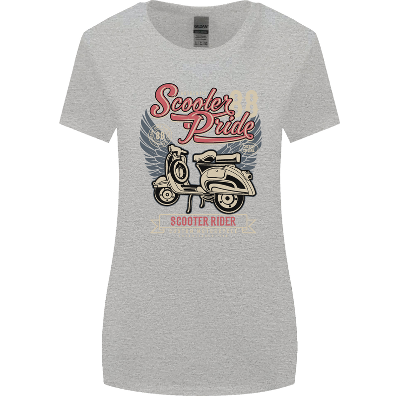 Scooter Pride 88 Motorbike Motorcycle Womens Wider Cut T-Shirt Sports Grey