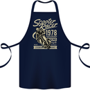 Scooter Racer Legend 1978 Motorbike Cotton Apron 100% Organic Navy Blue