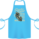 Scooter Racer Legend 1978 Motorbike Cotton Apron 100% Organic Turquoise