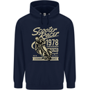 Scooter Racer Legend 1978 Motorbike Mens 80% Cotton Hoodie Navy Blue
