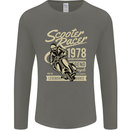 Scooter Racer Legend 1978 Motorbike Mens Long Sleeve T-Shirt Charcoal