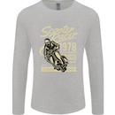 Scooter Racer Legend 1978 Motorbike Mens Long Sleeve T-Shirt Sports Grey