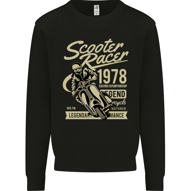 Scooter Racer Legend 1978 Motorbike Mens Sweatshirt Jumper Black