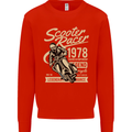 Scooter Racer Legend 1978 Motorbike Mens Sweatshirt Jumper Bright Red