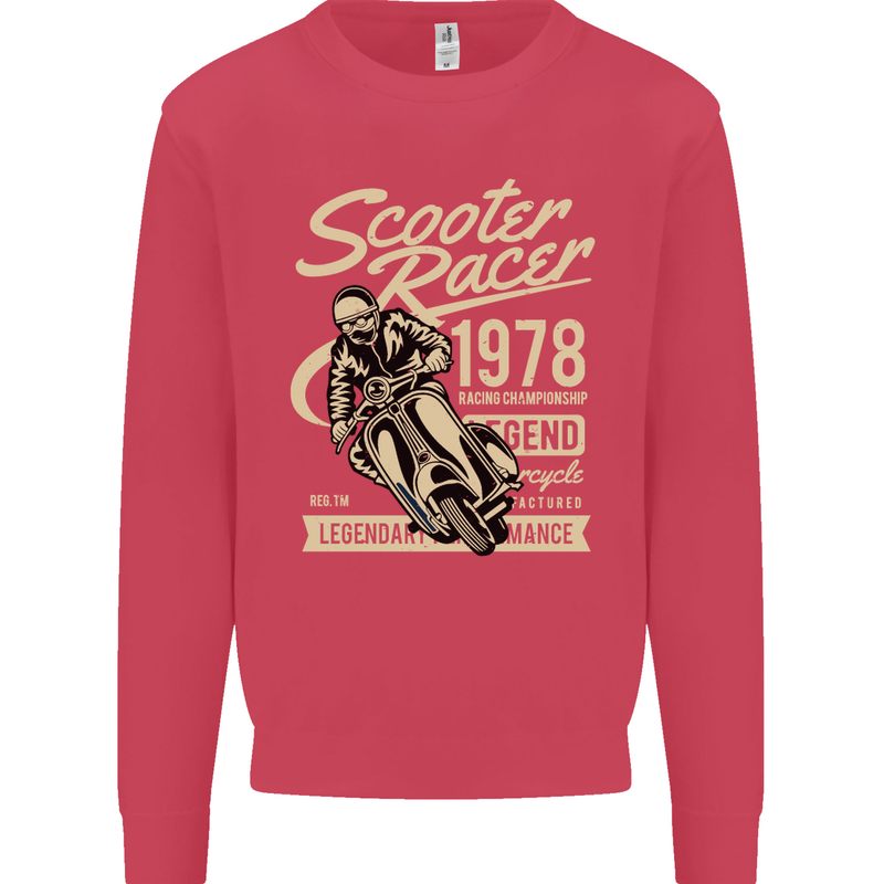 Scooter Racer Legend 1978 Motorbike Mens Sweatshirt Jumper Heliconia