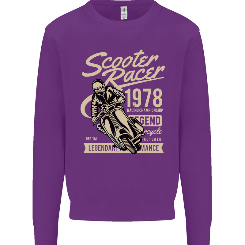 Scooter Racer Legend 1978 Motorbike Mens Sweatshirt Jumper Purple