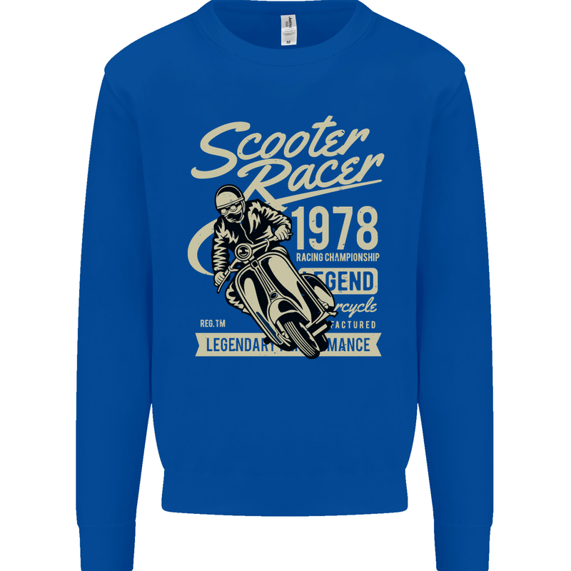 Scooter Racer Legend 1978 Motorbike Mens Sweatshirt Jumper Royal Blue