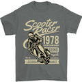 Scooter Racer Legend 1978 Motorbike Mens T-Shirt Cotton Gildan Charcoal