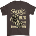 Scooter Racer Legend 1978 Motorbike Mens T-Shirt Cotton Gildan Dark Chocolate