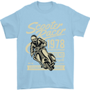 Scooter Racer Legend 1978 Motorbike Mens T-Shirt Cotton Gildan Light Blue