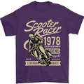Scooter Racer Legend 1978 Motorbike Mens T-Shirt Cotton Gildan Purple