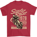 Scooter Racer Legend 1978 Motorbike Mens T-Shirt Cotton Gildan Red