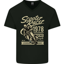 Scooter Racer Legend 1978 Motorbike Mens V-Neck Cotton T-Shirt Black