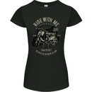 Scooter Ride With Me Motorcycle MOD Womens Petite Cut T-Shirt Black