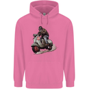 Scooter Skull MOD Moped Motorcycle Biker Childrens Kids Hoodie Azalea