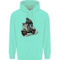 Scooter Skull MOD Moped Motorcycle Biker Childrens Kids Hoodie Peppermint