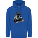 Scooter Skull MOD Moped Motorcycle Biker Childrens Kids Hoodie Royal Blue