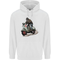 Scooter Skull MOD Moped Motorcycle Biker Childrens Kids Hoodie White