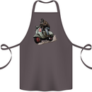 Scooter Skull MOD Moped Motorcycle Biker Cotton Apron 100% Organic Dark Grey