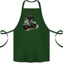 Scooter Skull MOD Moped Motorcycle Biker Cotton Apron 100% Organic Forest Green