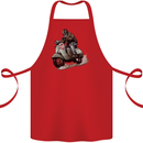 Scooter Skull MOD Moped Motorcycle Biker Cotton Apron 100% Organic Red