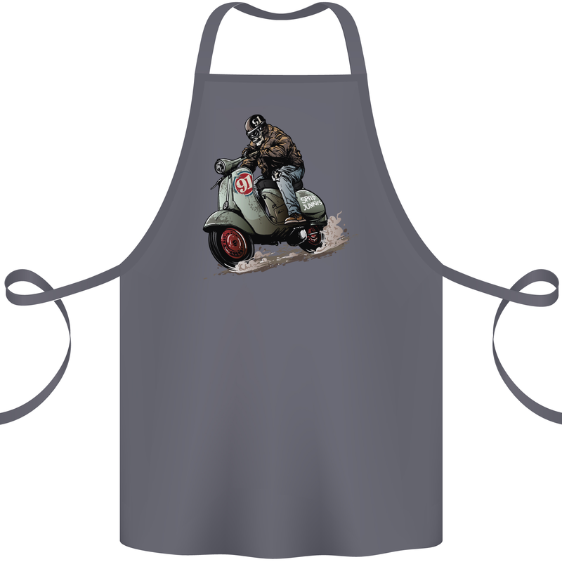 Scooter Skull MOD Moped Motorcycle Biker Cotton Apron 100% Organic Steel