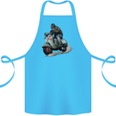 Scooter Skull MOD Moped Motorcycle Biker Cotton Apron 100% Organic Turquoise