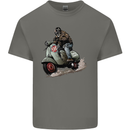 Scooter Skull MOD Moped Motorcycle Biker Kids T-Shirt Childrens Charcoal