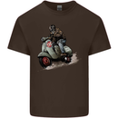 Scooter Skull MOD Moped Motorcycle Biker Kids T-Shirt Childrens Chocolate
