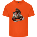 Scooter Skull MOD Moped Motorcycle Biker Kids T-Shirt Childrens Orange