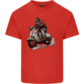 Scooter Skull MOD Moped Motorcycle Biker Kids T-Shirt Childrens Red