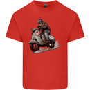 Scooter Skull MOD Moped Motorcycle Biker Kids T-Shirt Childrens Red