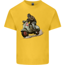 Scooter Skull MOD Moped Motorcycle Biker Kids T-Shirt Childrens Yellow