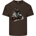 Scooter Skull MOD Moped Motorcycle Biker Mens Cotton T-Shirt Tee Top Dark Chocolate