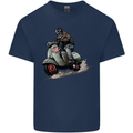 Scooter Skull MOD Moped Motorcycle Biker Mens Cotton T-Shirt Tee Top Navy Blue