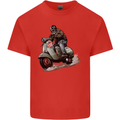 Scooter Skull MOD Moped Motorcycle Biker Mens Cotton T-Shirt Tee Top Red