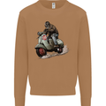 Scooter Skull MOD Moped Motorcycle Biker Mens Sweatshirt Jumper Caramel Latte
