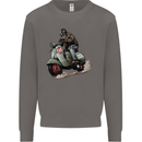 Scooter Skull MOD Moped Motorcycle Biker Mens Sweatshirt Jumper Charcoal
