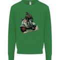 Scooter Skull MOD Moped Motorcycle Biker Mens Sweatshirt Jumper Irish Green