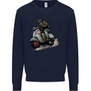 Scooter Skull MOD Moped Motorcycle Biker Mens Sweatshirt Jumper Navy Blue